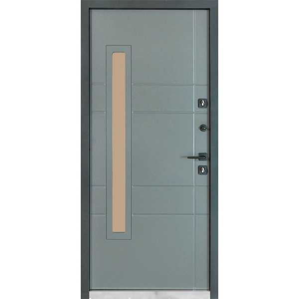 Вхідні двері Булат COTTAGE Kale 705/431 Сірі всередині