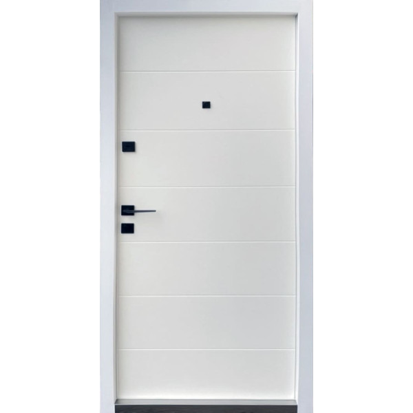 Вхідні двері Qdoors ГОРИЗОНТАЛЬ біла рама