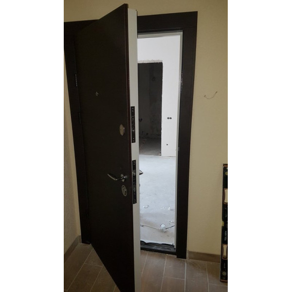 Вхідні двері Qdoors ГОРИЗОНТАЛЬ біла рама