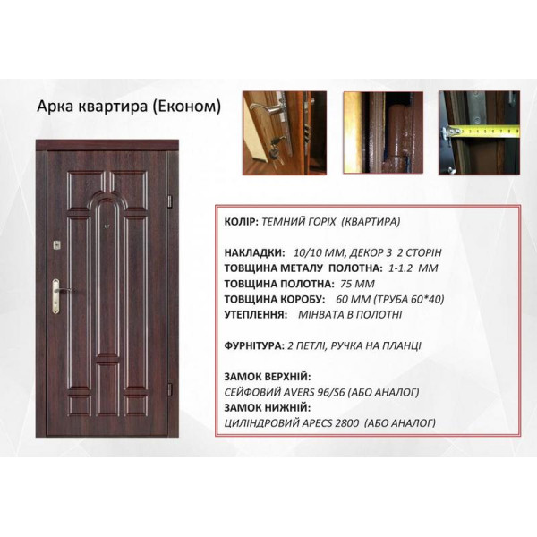 Вхідні двері Redfort АРКА економ