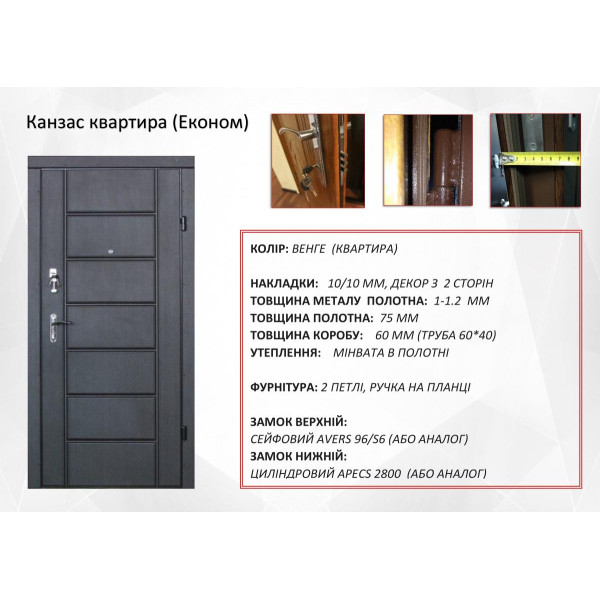 Вхідні двері Redfort КАНЗАС економ